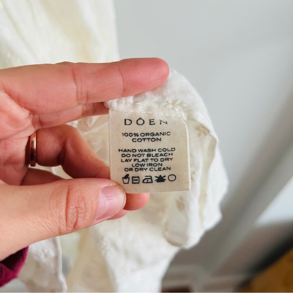 Sold Doen Rolande Tiered Embroidered Organic Cotton-Voile Midi Dress in Salt - Picture 7 of 8